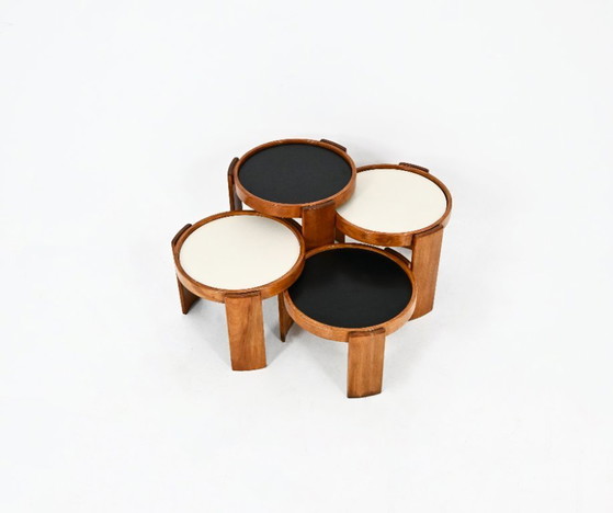 Image 1 of Satztische Modell 780 von Gianfranco Frattini für Cassina, 1960er Jahre, 4er-Set