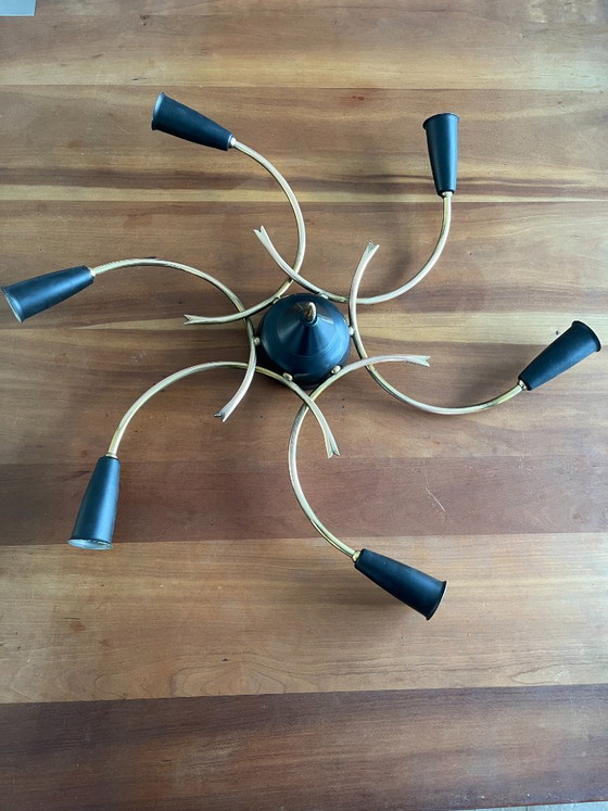 Image 1 of Seltene Propeller-/Sputnik-Deckenlampe aus den 1950er Jahren