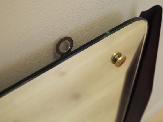 Image 1 of Miroir dans un cadre en acajou, design italien, années 1970, production : Italie