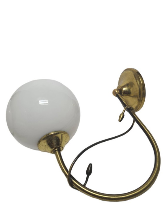 Art Deco wandlamp, Polen, jaren 1950 – Wandlampen, Glass, Brass (photo 6 of 10)