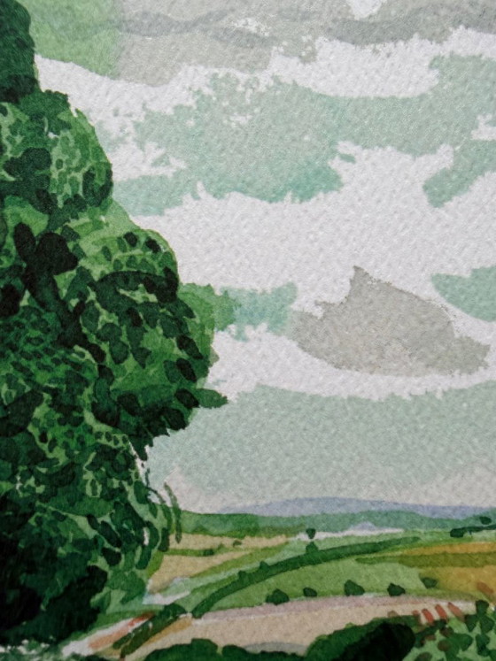 Image 1 of David Hockney, Straße und Bäume bei Wetwang, Copyright David Hockney, Gedruckt in Großbritannien