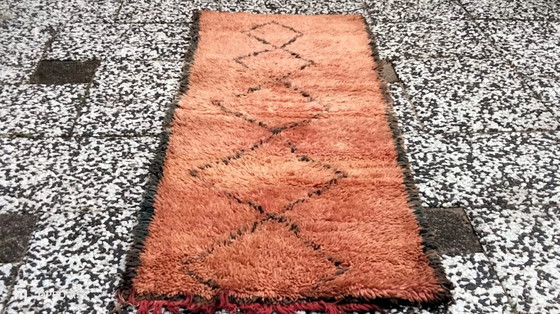 Image 1 of Hand-knotted Berber wool rug 183x63cm