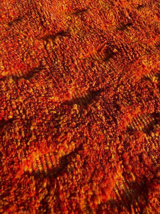 Image 1 of Orange Moroccan wool rug – Handmade geometric rug – Contemporary Berber carpet