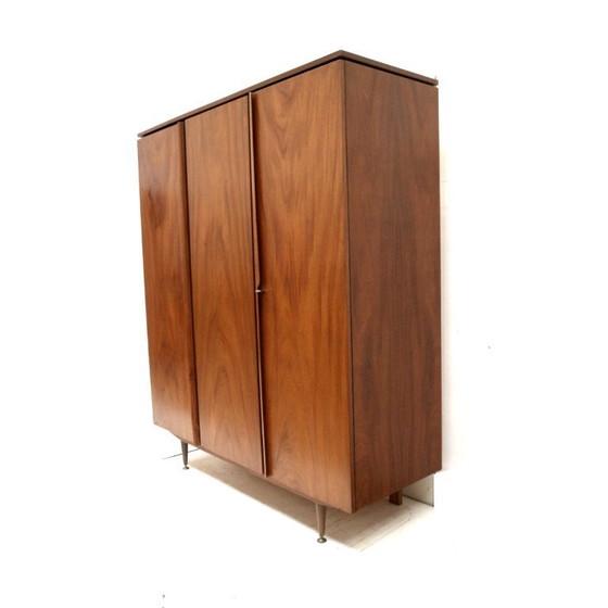 Image 1 of Vintage 3-door wardrobe with shelves and storage space from the 1960s