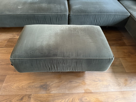Image 1 of Gelderland elementen bank - antraciet grijs velvet, lig-element & losse poef