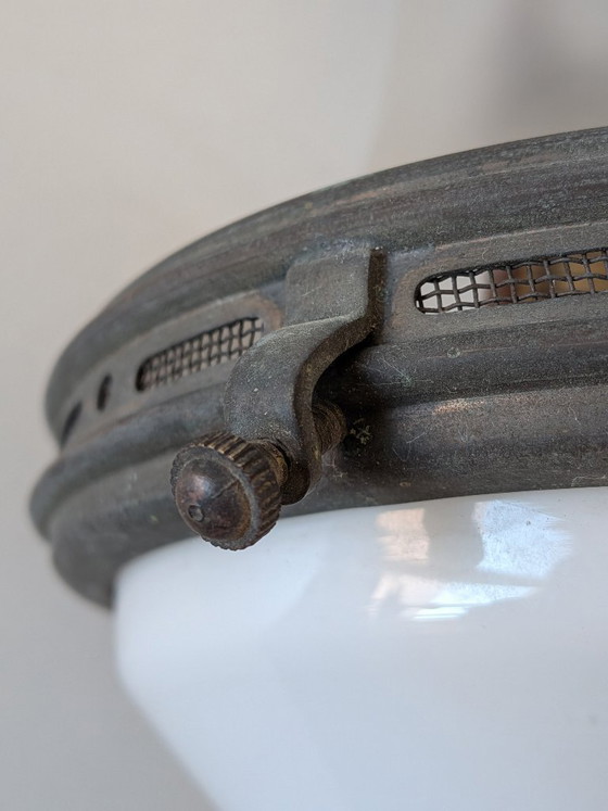 Image 1 of Paire de suspensions vintage style « Luzette » – Bauhaus / Art déco français – Recâblées