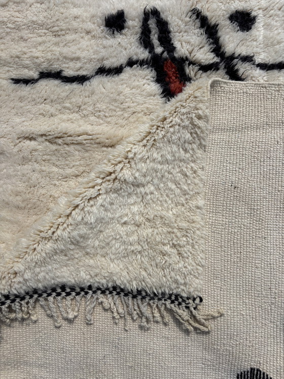 Image 1 of Weißer marokkanischer Mrirt Teppich 200x310 cm, Modernes Interieur Wohnzimmerteppich, Authentischer marokkanischer Teppich