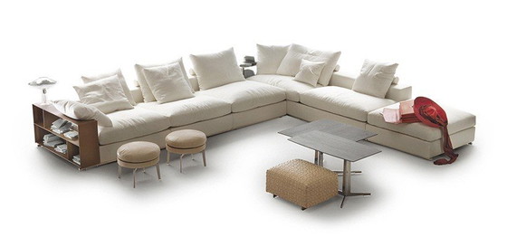 Image 1 of Divano angolare modulare Flexform Groundpiece 450x320cm in tessuto Extra