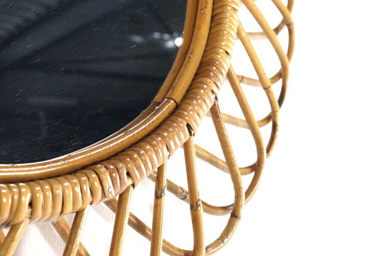 Image 1 of Franco Albini vintage rattan mirror