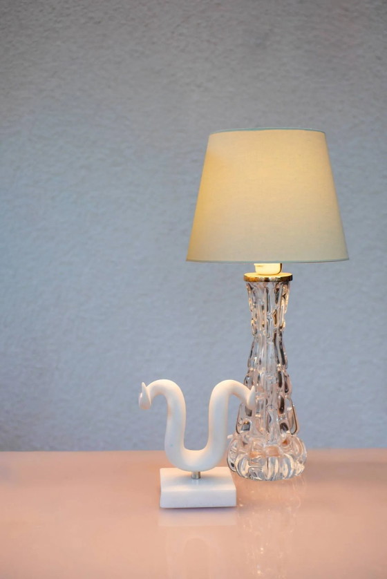 Image 1 of Carl Fagerlund Crystal Glass Table Lamps. Orrefors, Sweden