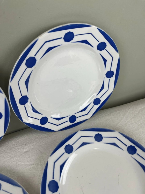 4 antike Art Deco Teller – Geschirr, Porcelain (photo 3 of 5)