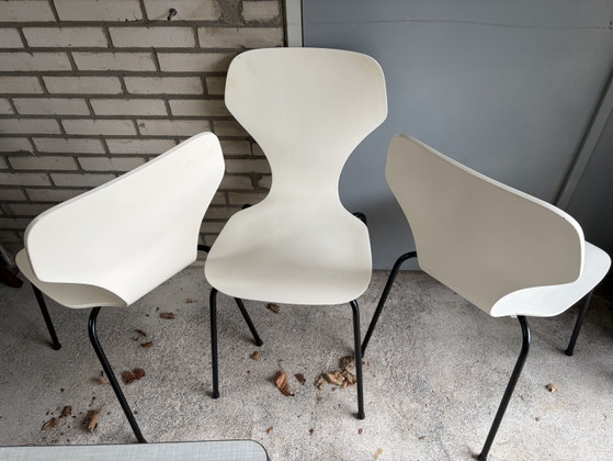 3 Chaises Papillon Vintage Phoenix Made In Danmark – Chaises de salle à manger, Metal, Wood (photo 3 of 6)