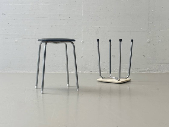 Image 1 of Tabouret Kelko avec assise en similicuir noir, années 1960