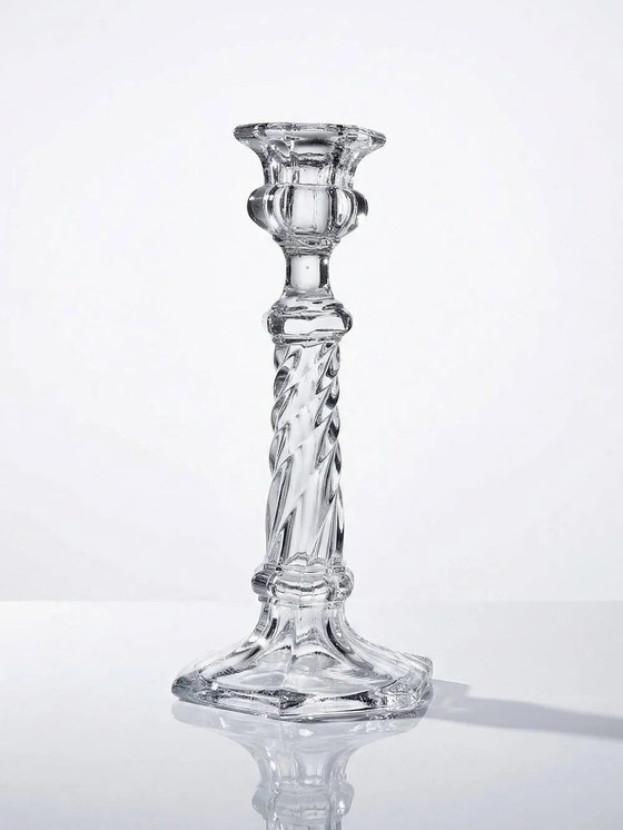 Gedraaide antieke glazen kandelaar, circa – Kandelaars en kaarsen, Kristal (photo 2 of 11)