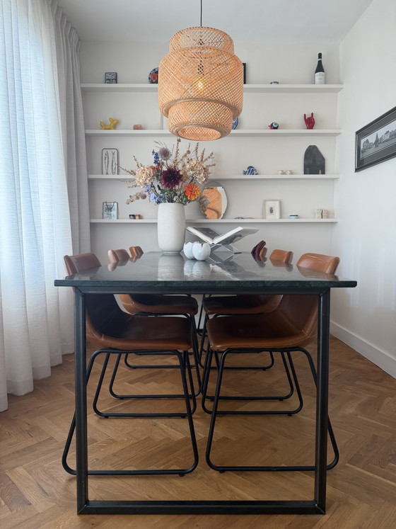 Groene Marmeren Tafel 240x90 Cm – Aime Té, Eettafels, Marble, Metal (photo 2 of 5)