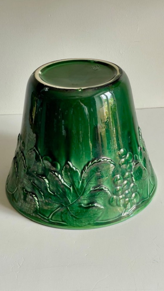 Image 1 of Cache-POT Barbotine GIEN France Vintage