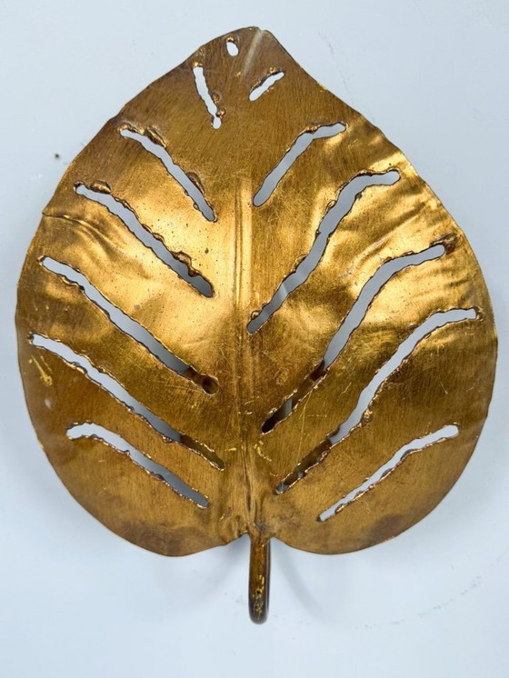 Image 1 of Lámpara de hoja/Monstera Lámpara de hoja al estilo de Maison Jansen, Francia, años 80