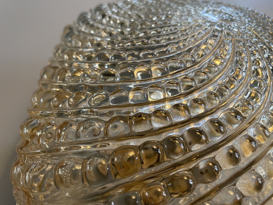 Image 1 of Plafonnier vintage en verre Glashütte Limburg