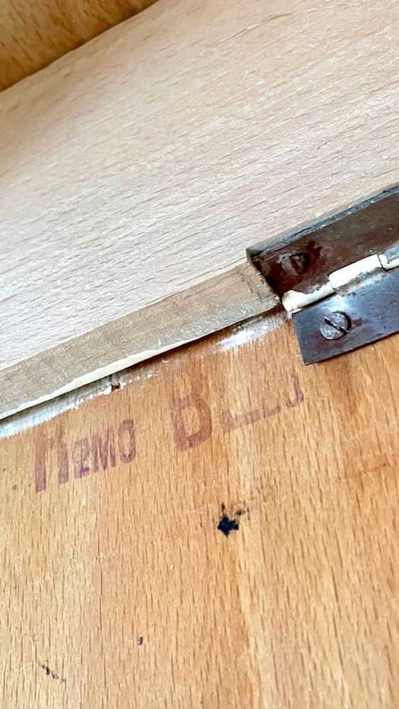 Vintage Houten Opbergkrukje, BBI, Aluminium, Groen (foto 5 van 26)