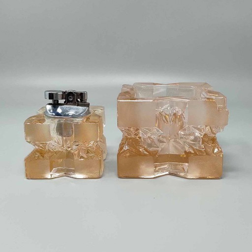 1970s Stunning Smoking Set By Antonio Imperatore in Murano Glass. Made in Italy