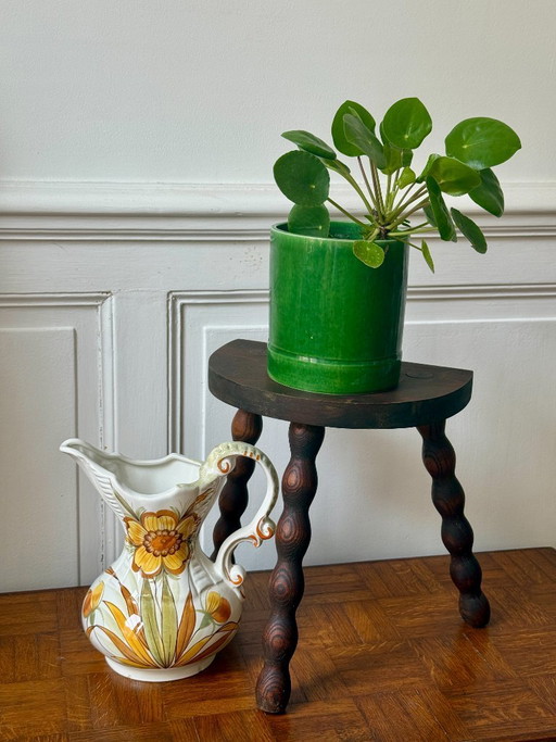 Vintage Italian Bassano Ceramic Hand-Painted Pitcher