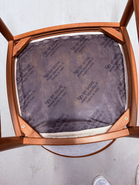 Image 1 of 3x BP Sedie Design „MANUELA“ – Original Made in Italy – Buche Holzstuhl mit Armlehnen 