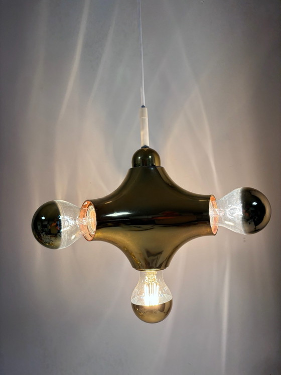 Vintage Cosack 'Gemini' Designer/Manufacturer: Gebrüder Cosack Molecule-Atomic Pendant lamp 1970s Gold, Metal (photo 3 of 14)