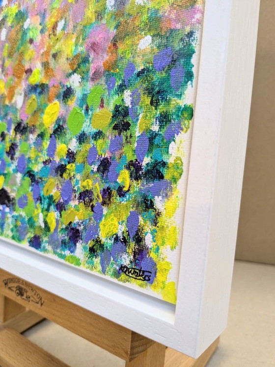 Image 1 of BLUEBELL WOOD IMPRESSIONIST LANDSCAPE ORIGINAL CANVAS FRAMED NIGEL WATERS 