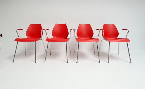 Set di 4 sedie Maui Kartell di Vico Magistretti, anni '80