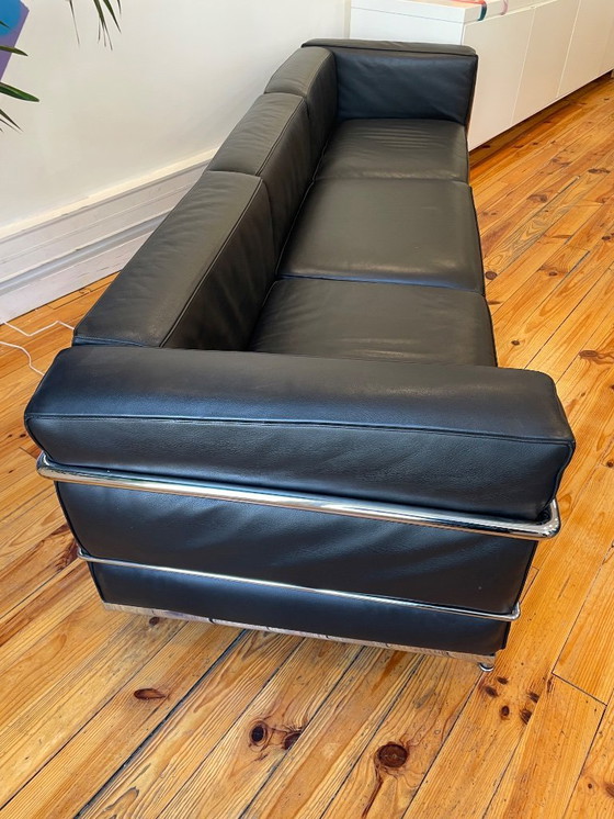 Image 1 of Divano LC3 Cassina – pelle nera – Le Corbusier / Perriand – 3 posti