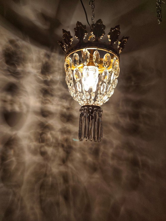 Image 1 of Lampada da soffitto in cristallo. Spagna, anni '50.