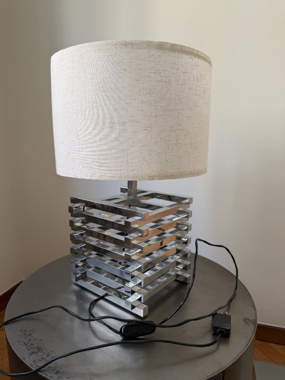 PAIR of TABLE LAMPS, Romeo Rega, Italy, 1970s. – Metal (photo 3 of 5)