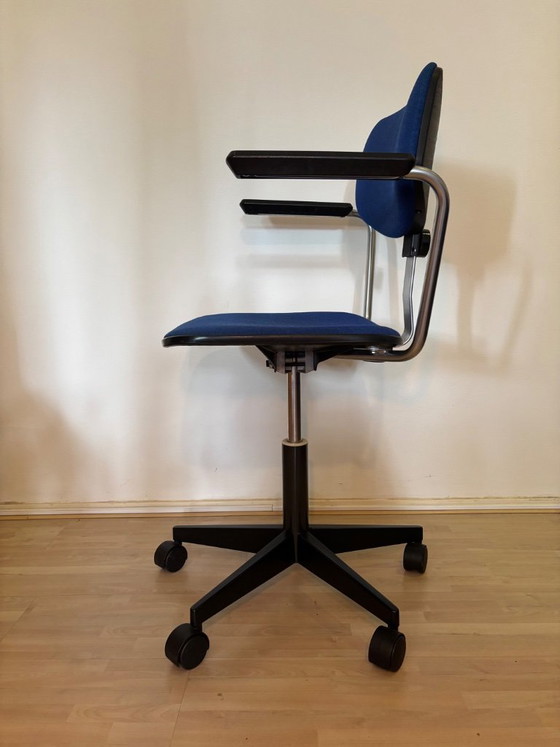 Chaise de Machine à Écrire/Chaise de Bureau Vintage Gispen G12 2740 – Chaises de bureau, rvs, Textile (photo 3 of 11)