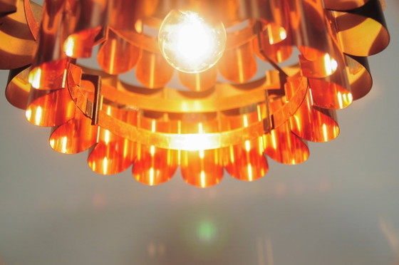 Copper Mother-of-Pearl Pendant Lamp Werner Schou – Coronell Elektro, Metal (photo 5 of 6)