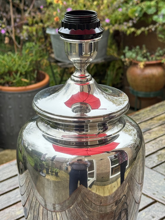 Image 1 of Luxe Franse Étain 95% lampvoet ('80) | Zwaar klassiek-chique designstuk