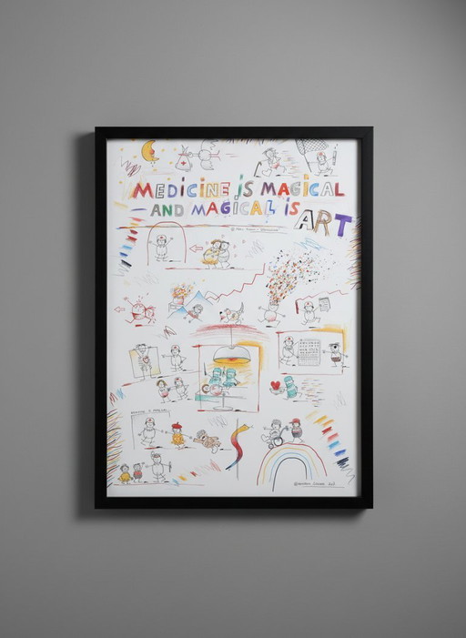 Schlote, Wilhelm - Medicine is magical and magical is ART - dessin de conception original - UNIKAT signé