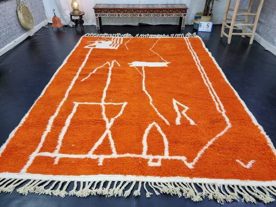 Traditioneller handgefertigter Berber-Orangenteppich 3/2m – Teppiche & Läufer, Wool, Cotton, Bohemian (photo 7 of 9)