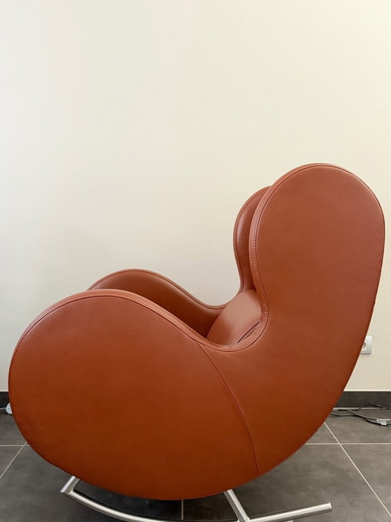 Schommelstoel Met Poef Big Oma Durlet – Schommelstoelen, Leather, Metal (photo 3 of 12)