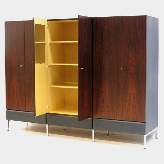 Image 1 of Großer, antiker Kleiderschrank mit 6 Türen aus Palisanderholz, 1960er Jahre