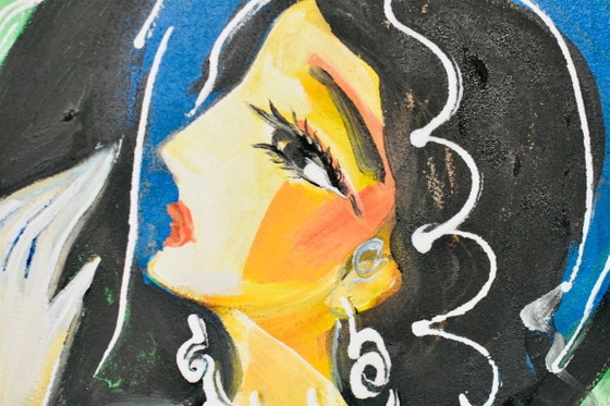 Hrasarkos - Rising Actress - Framed artist's canvas under glass – Paintings & Drawings (photo 6 of 8)