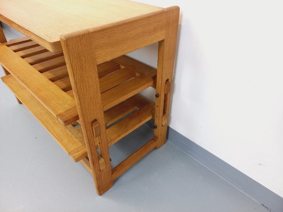 Image 1 of Guillerme et Chambron vintage solid oak open storage unit from the 60s