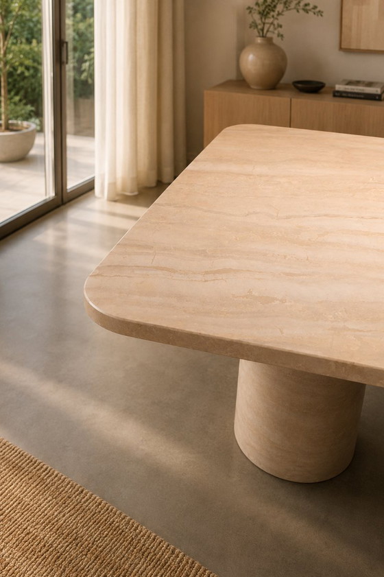 Rechthoekige eettafel van massief travertinhout – tafel van natuursteen – NDONI Natursteine (photo 2 of 19)