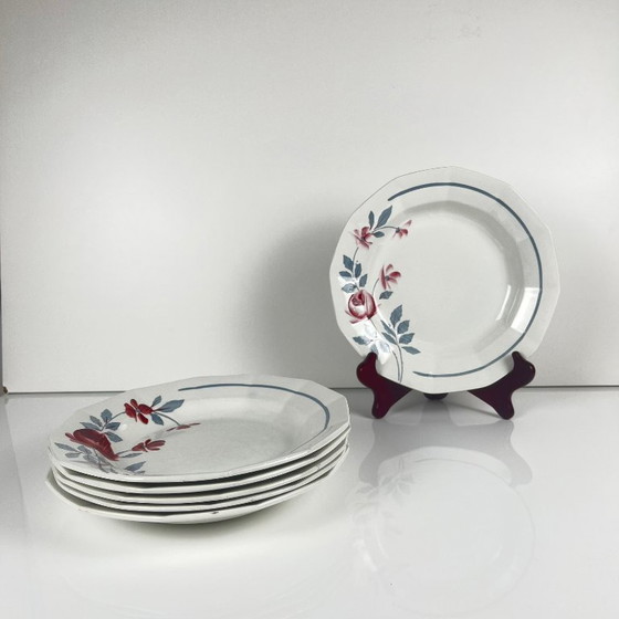 Image 1 of Set aus 6 halbtiefen Tellern, Dekor „Goldene Biene“, St. Amand, 20. Jahrhundert