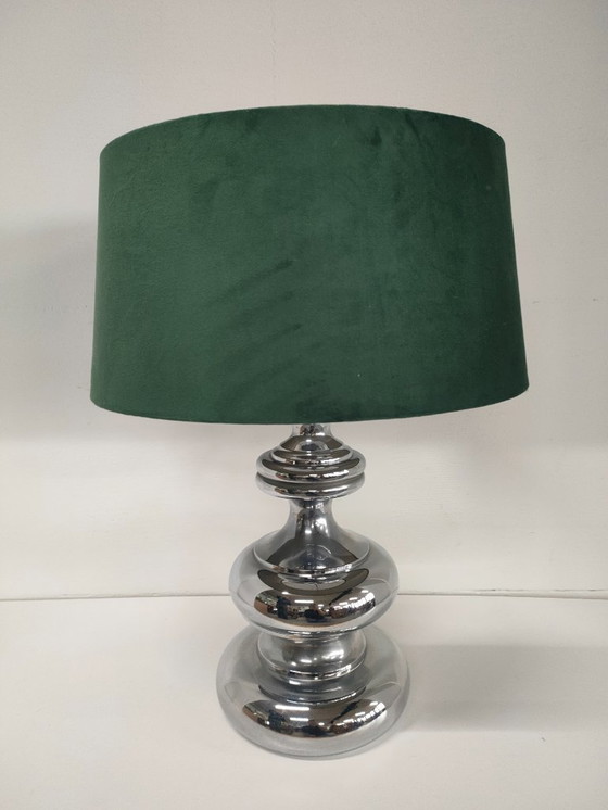 Image 1 of Vintage 1960s/70s metal chrome-plated design table lamp (with shade selection)