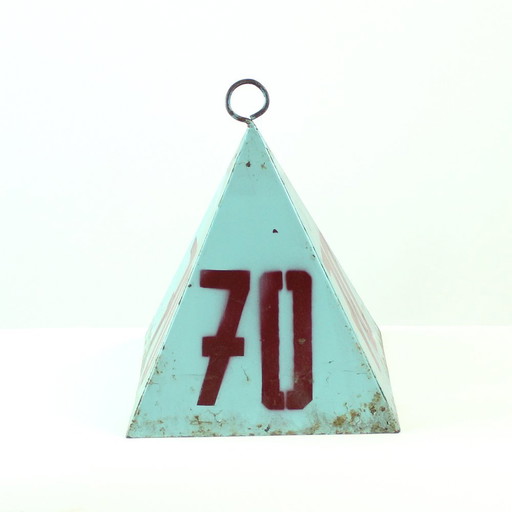 Set of Nine Vintage Steel Measurement Pyramids, Czechoslovakia, circa 1940s