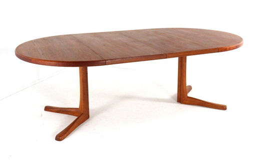 Mesa de comedor redonda extensible McIntosh 2x de teca vintage