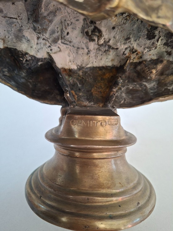 Image 1 of Elegant Brass Bust of a Young Girl