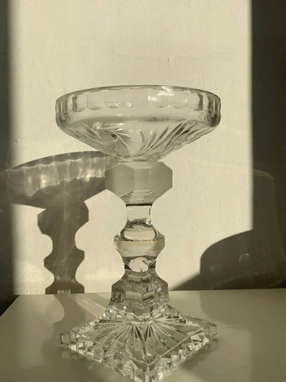 Image 1 of Rare Set of 3 Bohemian Crystal Objects – Historicism Period (ca. 1880-1890)