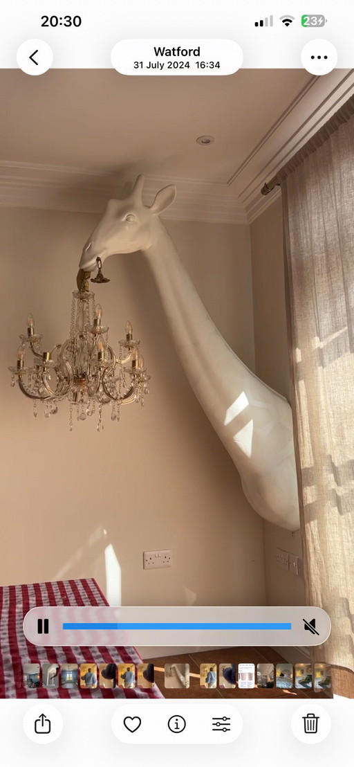 Lampada da parete Qeeboo con giraffa innamorata – wandlampen, Glass, Metal