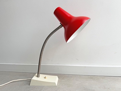 1x Lampada da scrivania grande in stile Mid-Century, rossa. – bureaulampen, Metal (photo 2 of 8)